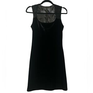 Frederick's of Hollywood Black Velvet Illusion Back Mini Dress